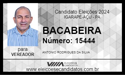 Candidato BACABEIRA 2024 - IGARAPÉ-AÇU - Eleições