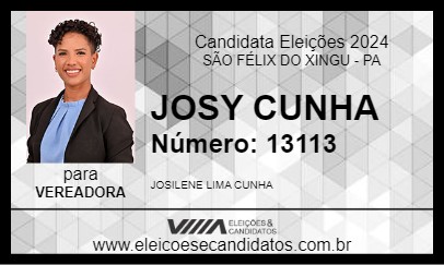 Candidato JOSY CUNHA 2024 - SÃO FÉLIX DO XINGU - Eleições