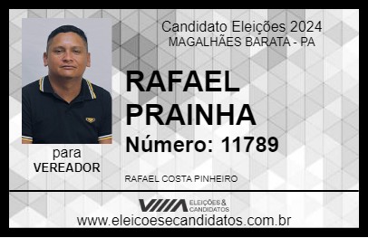 Candidato RAFAEL PRAINHA 2024 - MAGALHÃES BARATA - Eleições