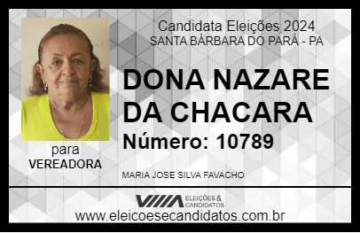 Candidato DONA NAZARE DA CHACARA 2024 - SANTA BÁRBARA DO PARÁ - Eleições