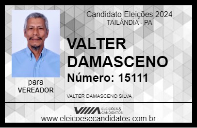 Candidato VALTER DAMASCENO 2024 - TAILÂNDIA - Eleições