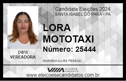 Candidato LORA MOTOTAXI 2024 - SANTA ISABEL DO PARÁ - Eleições