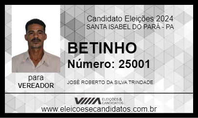 Candidato BETINHO 2024 - SANTA ISABEL DO PARÁ - Eleições