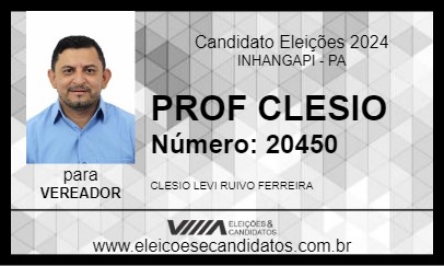 Candidato PROF CLESIO 2024 - INHANGAPI - Eleições