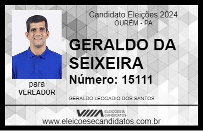 Candidato GERALDO DA SEIXEIRA 2024 - OURÉM - Eleições