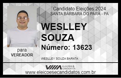 Candidato WESLLEY SOUZA 2024 - SANTA BÁRBARA DO PARÁ - Eleições