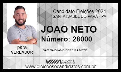 Candidato JOAO NETO 2024 - SANTA ISABEL DO PARÁ - Eleições