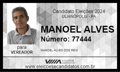 Candidato MANOEL ALVES 2024 - ULIANÓPOLIS - Eleições