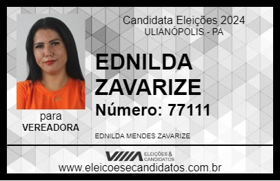 Candidato EDNILDA ZAVARIZE 2024 - ULIANÓPOLIS - Eleições