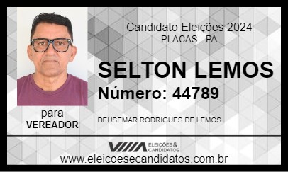 Candidato SELTON LEMOS 2024 - PLACAS - Eleições