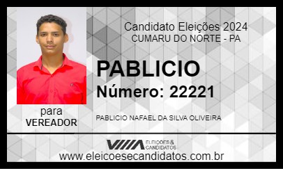 Candidato PABLICIO 2024 - CUMARU DO NORTE - Eleições