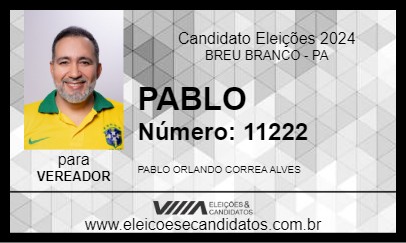 Candidato PABLO 2024 - BREU BRANCO - Eleições