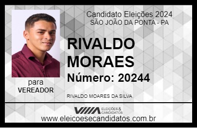 Candidato RIVALDO MORAES 2024 - SÃO JOÃO DA PONTA - Eleições