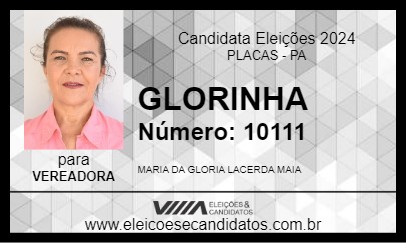 Candidato GLORINHA 2024 - PLACAS - Eleições