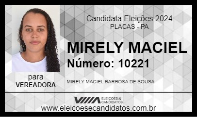 Candidato MIRELY MACIEL 2024 - PLACAS - Eleições