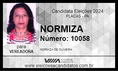 Candidato NORMIZA 2024 - PLACAS - Eleições