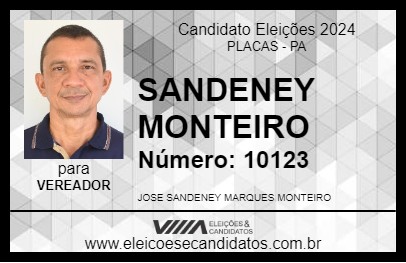 Candidato SANDENEY MONTEIRO 2024 - PLACAS - Eleições