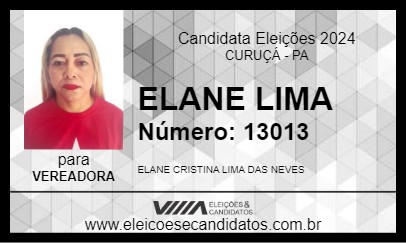 Candidato ELANE LIMA 2024 - CURUÇÁ - Eleições