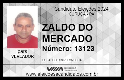 Candidato ZALDO DO MERCADO 2024 - CURUÇÁ - Eleições