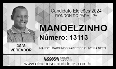 Candidato MANOELZINHO 2024 - RONDON DO PARÁ - Eleições