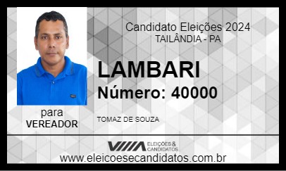 Candidato LAMBARI 2024 - TAILÂNDIA - Eleições