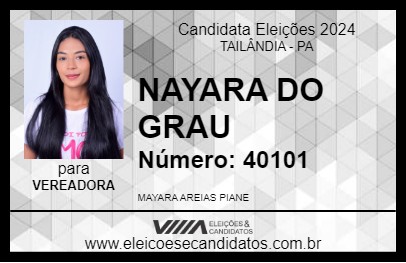 Candidato NAYARA DO GRAU 2024 - TAILÂNDIA - Eleições