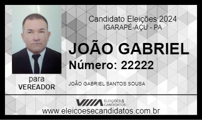 Candidato JOÃO GABRIEL 2024 - IGARAPÉ-AÇU - Eleições