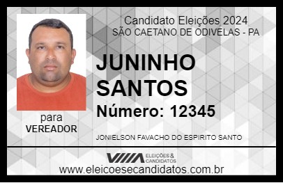 Candidato JUNINHO SANTOS 2024 - SÃO CAETANO DE ODIVELAS - Eleições