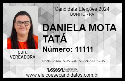 Candidato DANIELA MOTA TATÁ 2024 - BONITO - Eleições