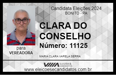 Candidato CLARA DO CONSELHO 2024 - BONITO - Eleições