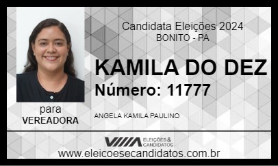 Candidato KAMILA DO DEZ 2024 - BONITO - Eleições