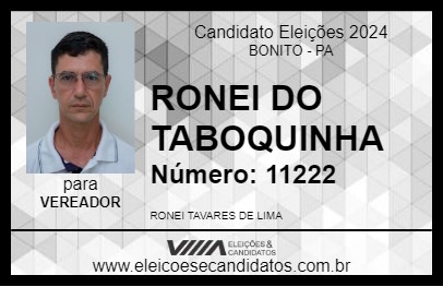 Candidato RONEI DO TABOQUINHA 2024 - BONITO - Eleições