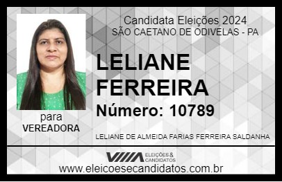 Candidato LELIANE FERREIRA 2024 - SÃO CAETANO DE ODIVELAS - Eleições