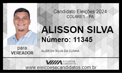 Candidato ALISSON SILVA 2024 - COLARES - Eleições