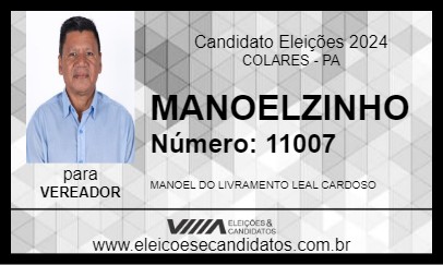 Candidato MANOELZINHO 2024 - COLARES - Eleições