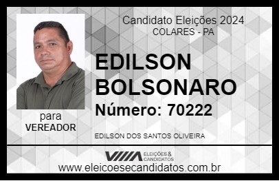 Candidato EDILSON BOLSONARO 2024 - COLARES - Eleições