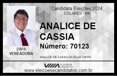 Candidato ANALICE DE CASSIA 2024 - COLARES - Eleições