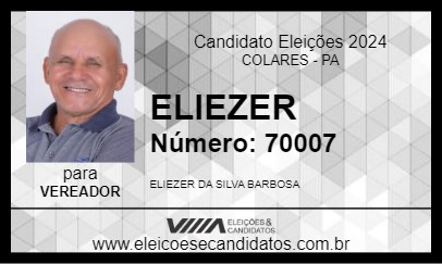 Candidato ELIEZER 2024 - COLARES - Eleições