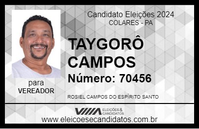 Candidato TAYGORÔ CAMPOS 2024 - COLARES - Eleições