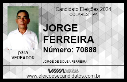 Candidato JORGE FERREIRA 2024 - COLARES - Eleições