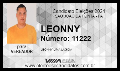 Candidato LEONNY 2024 - SÃO JOÃO DA PONTA - Eleições