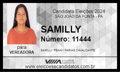 Candidato SAMILLY 2024 - SÃO JOÃO DA PONTA - Eleições