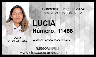 Candidato LUCIA 2024 - SÃO JOÃO DA PONTA - Eleições