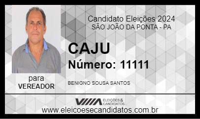 Candidato CAJU 2024 - SÃO JOÃO DA PONTA - Eleições