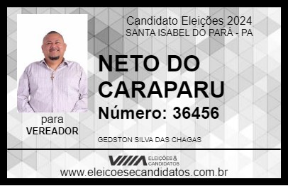 Candidato NETO DO CARAPARU 2024 - SANTA ISABEL DO PARÁ - Eleições