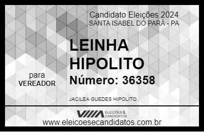 Candidato LEINHA HIPOLITO 2024 - SANTA ISABEL DO PARÁ - Eleições