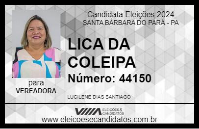 Candidato LICA DA COLEIPA  2024 - SANTA BÁRBARA DO PARÁ - Eleições