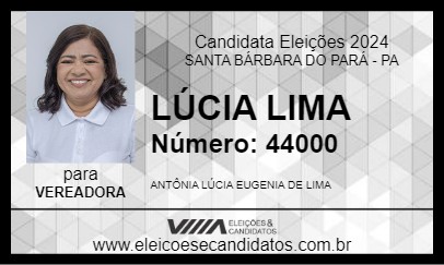 Candidato LÚCIA LIMA 2024 - SANTA BÁRBARA DO PARÁ - Eleições