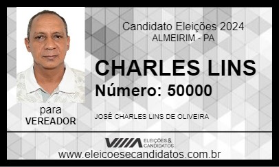 Candidato CHARLES LINS 2024 - ALMEIRIM - Eleições