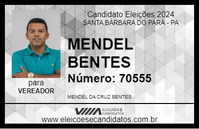 Candidato MENDEL BENTES 2024 - SANTA BÁRBARA DO PARÁ - Eleições